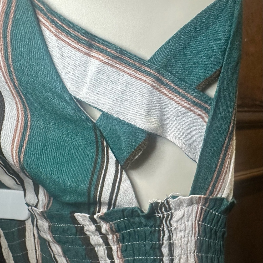 NWOT SIZE M ILLA ILLA Green and white Striped Jumpsuit - Picture 6 of 11